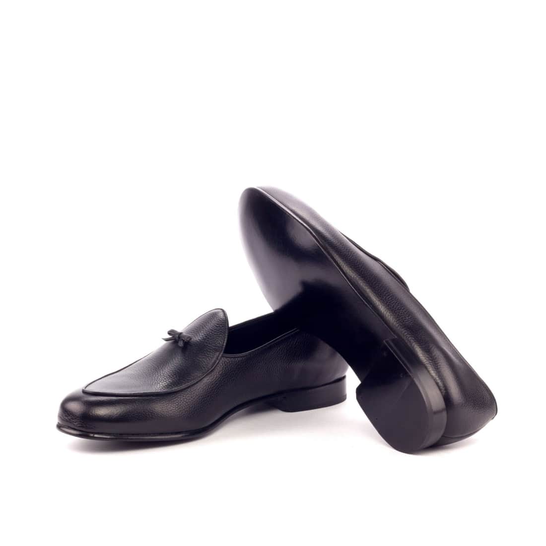 Mocassin Belge en cuir grainé noir – vue 2