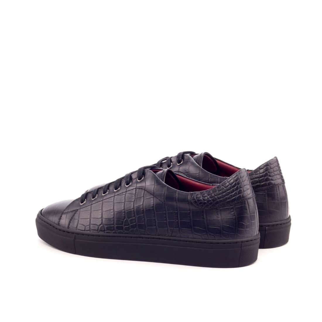 Sneakers Jersey en croco noir - Semelles Noires – vue 3