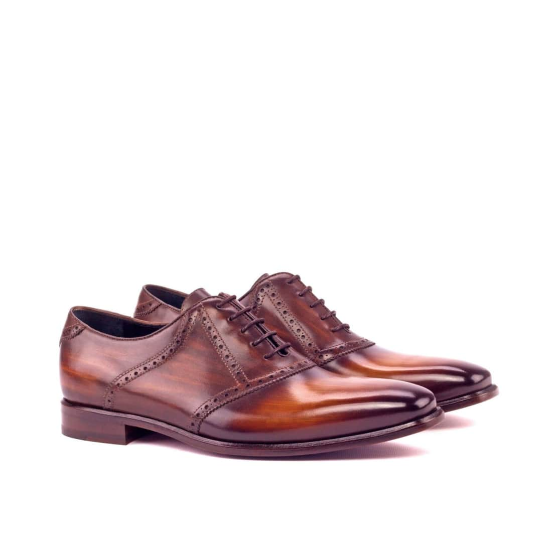 Richelieu Saddle en cuir patiné cognac - Chaussures