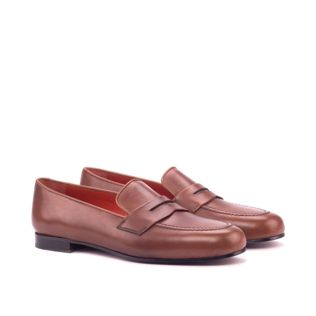 Mocassins Penny à bandeau été en cuir marron moyen