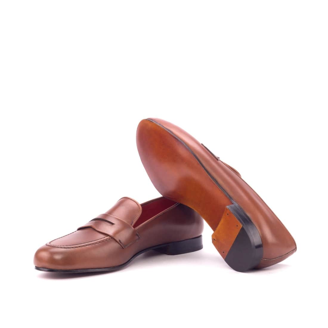 Mocassins Penny à bandeau été en cuir marron moyen – vue 2
