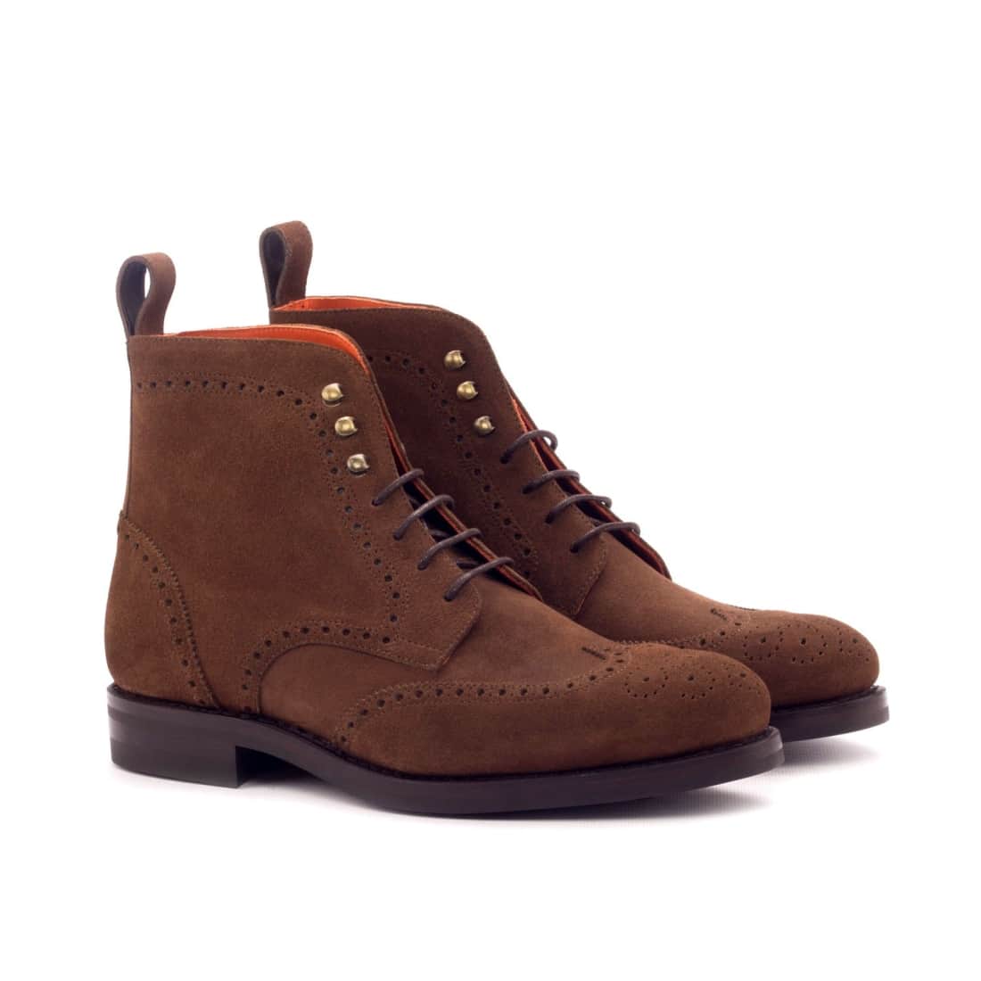 Bottines Derbies Brogue en daim marron - Semelles Dainite®