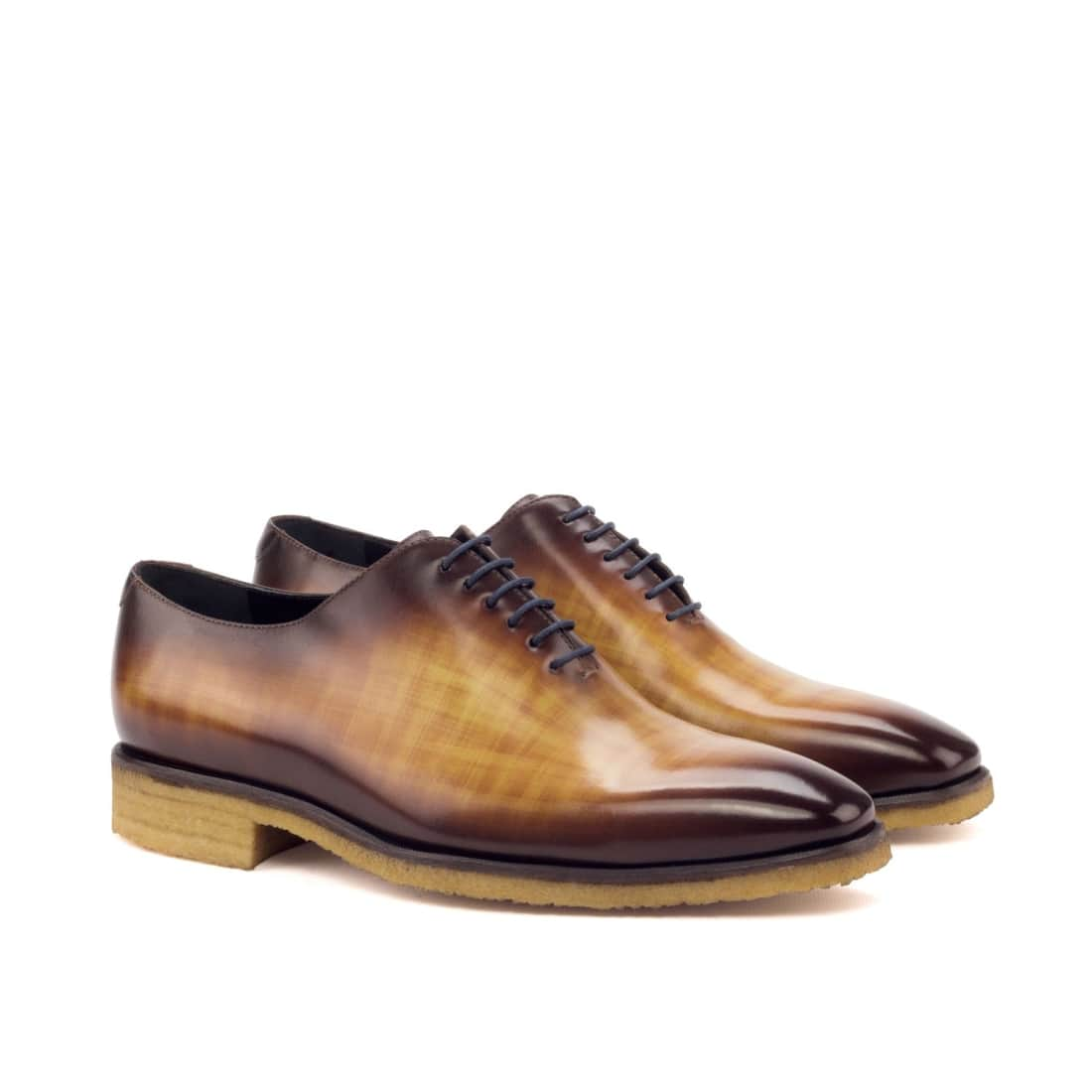 One Cut en cuir patiné cognac - Semelles crêpe - Chaussures