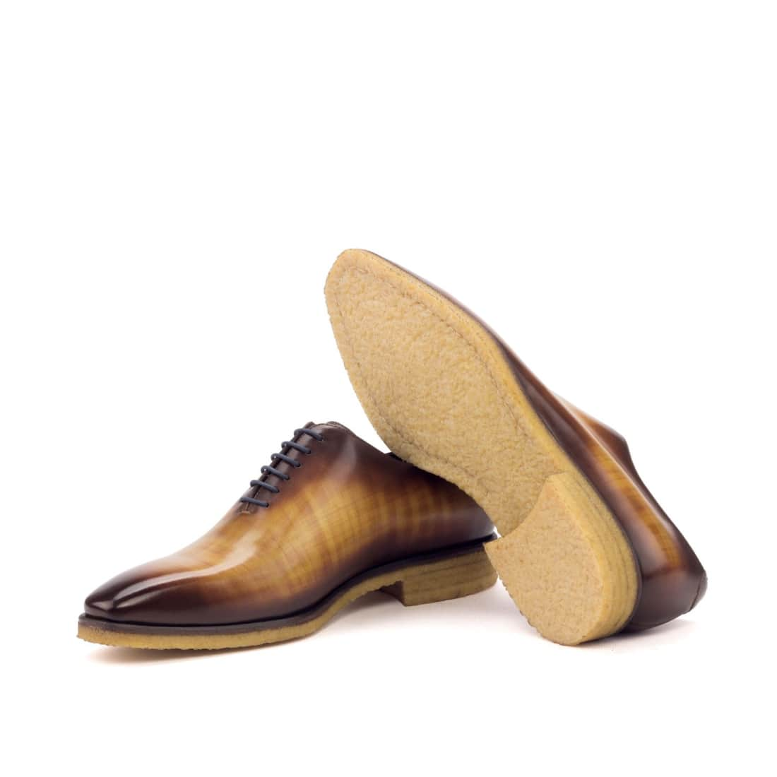 One Cut en cuir patiné cognac - Semelles crêpe - Chaussures