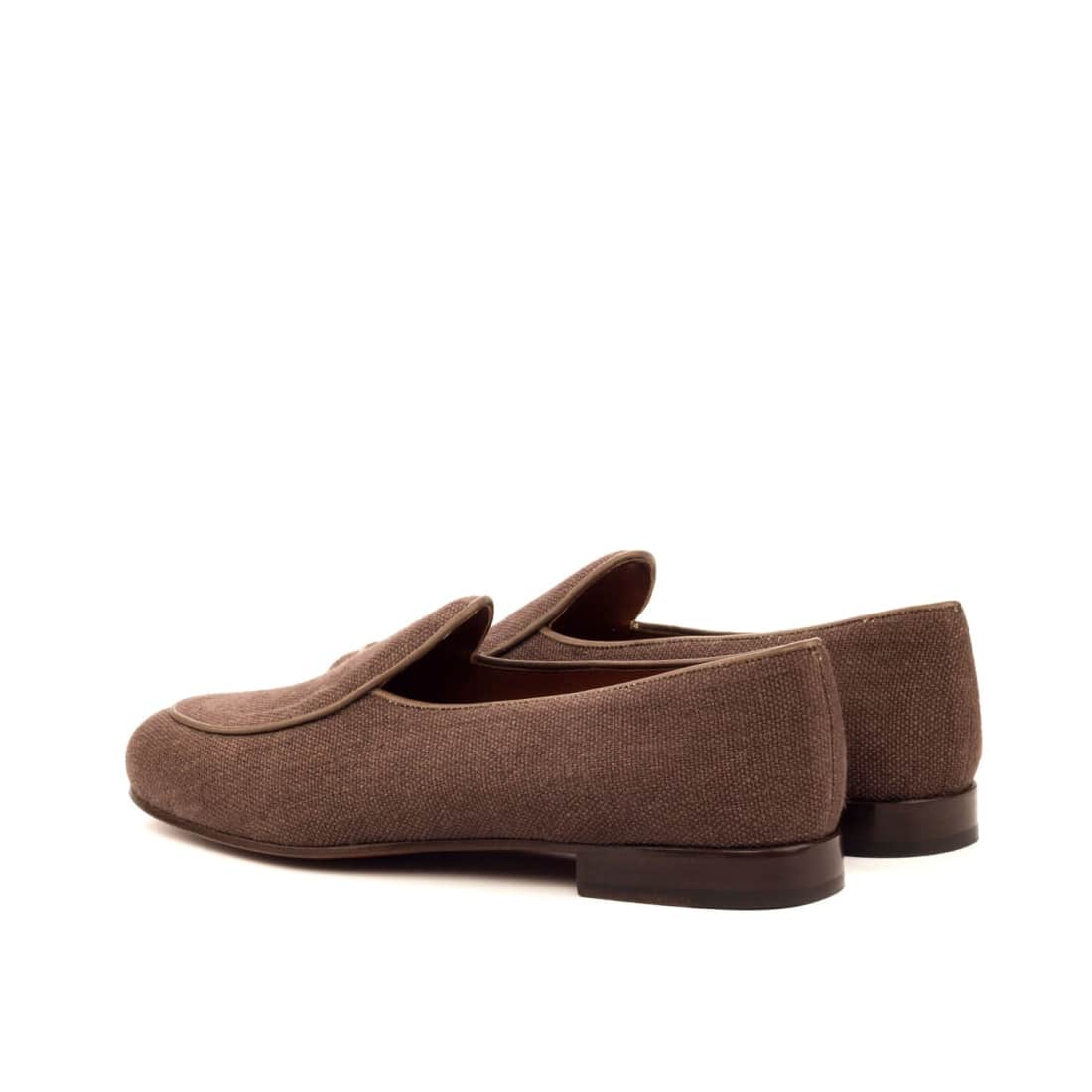 Mocassin Belge en lin marron – vue 3