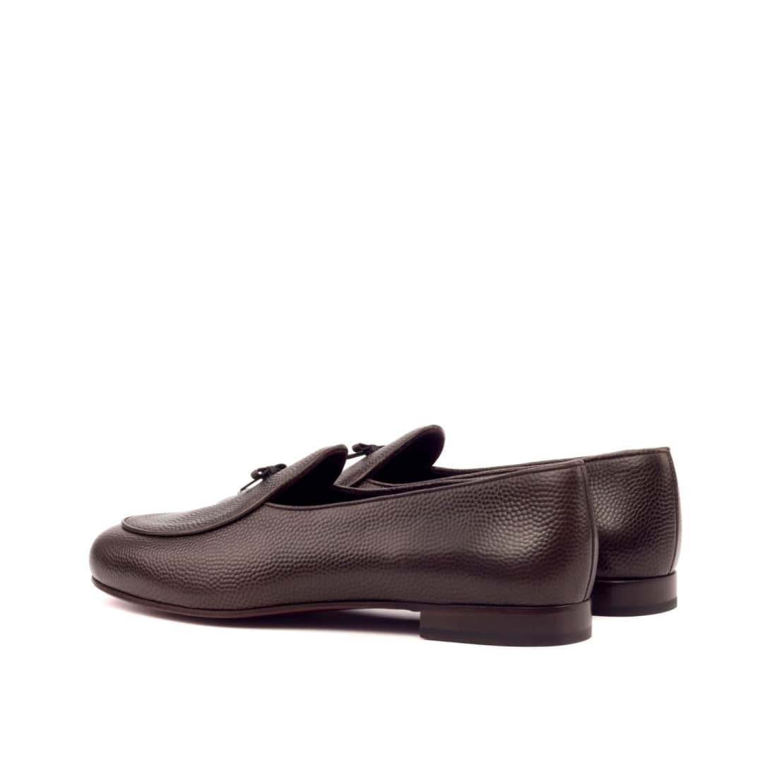 Mocassin Belge en cuir grainé marron foncé – vue 3