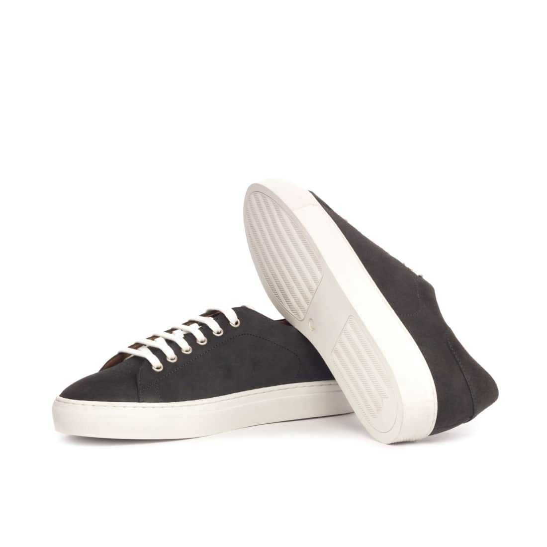 Sneakers Jersey en daim gris - Semelles Blanches