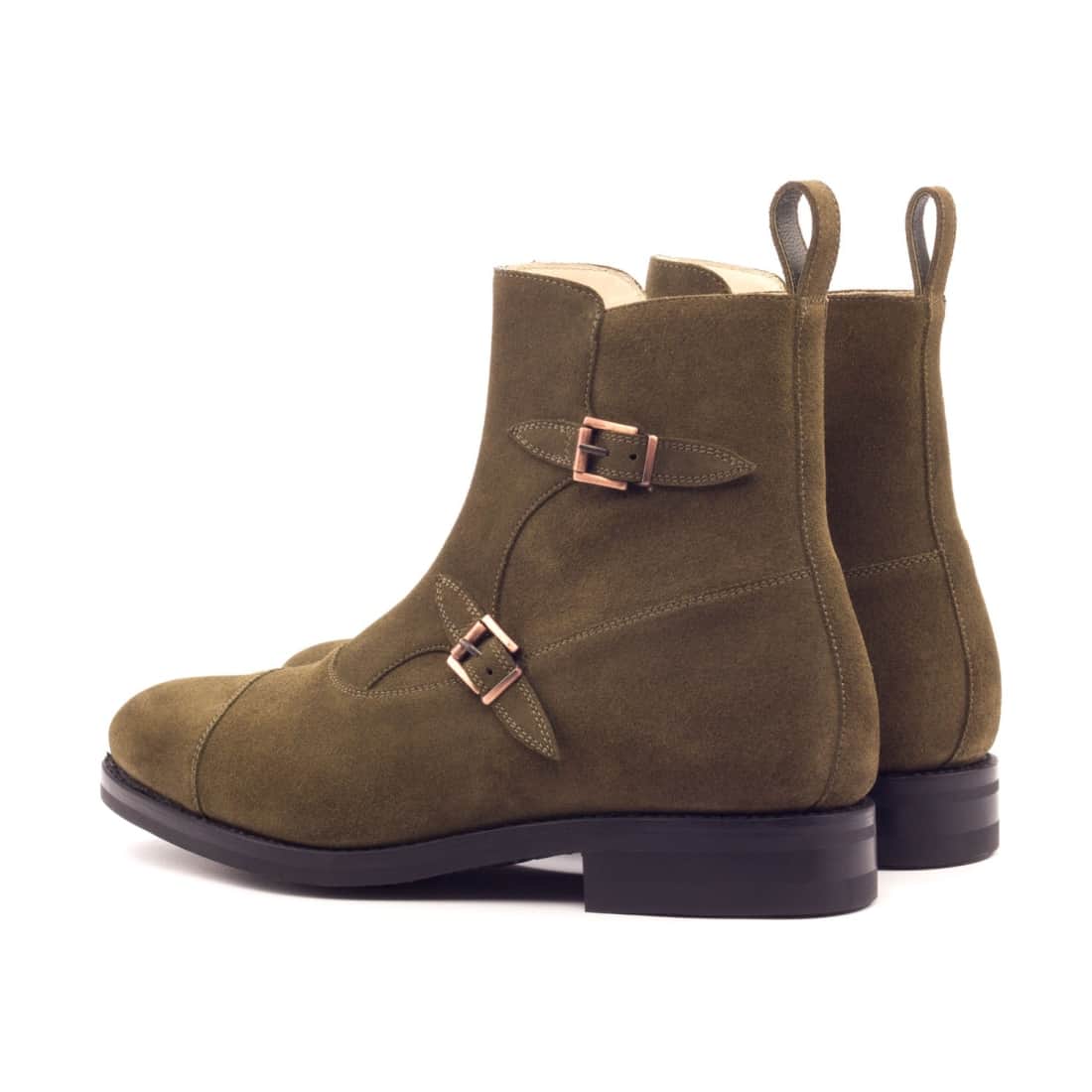 Bottines à Double Boucles en daim kaki - Semelles Dainite® – vue 3