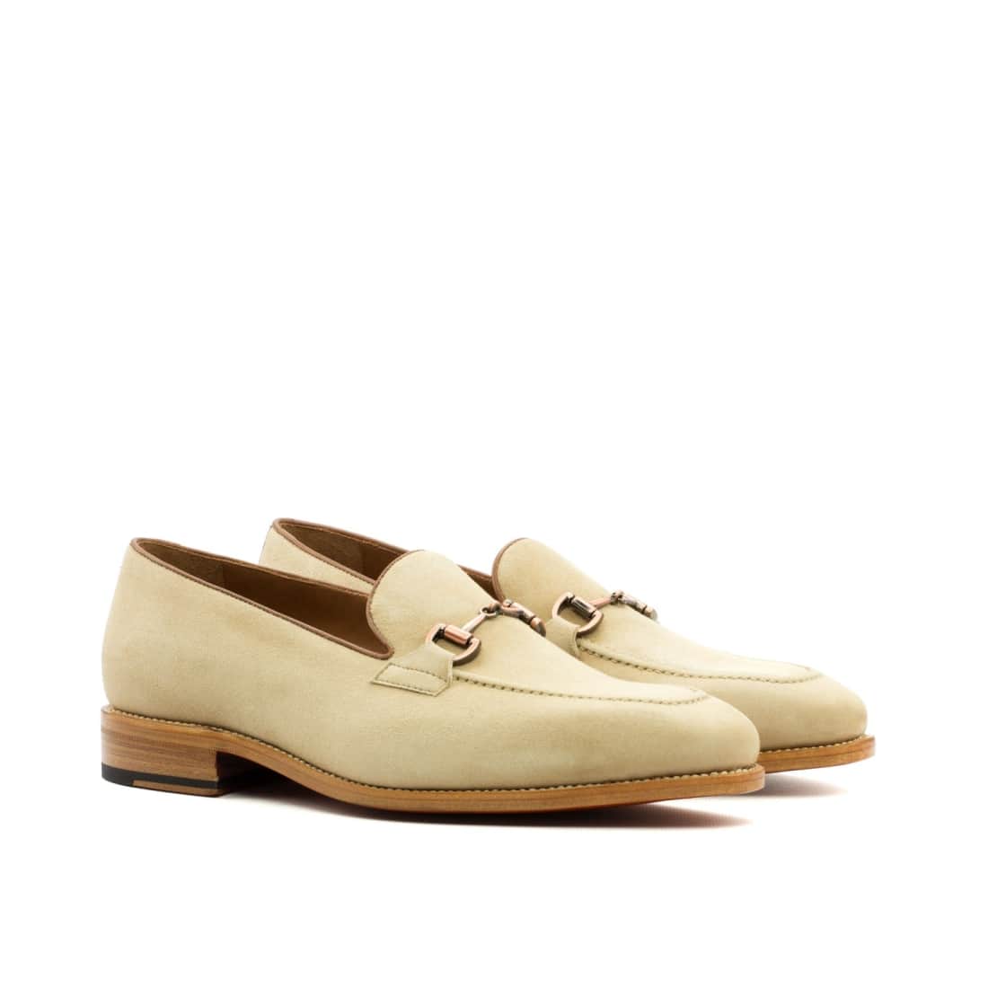 Mocassin à mors en daim beige