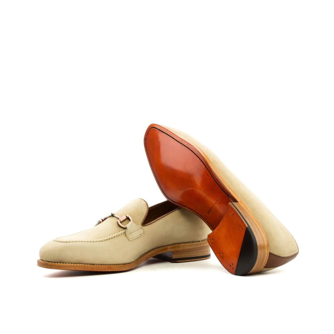 Mocassin à mors en daim beige – vue 2