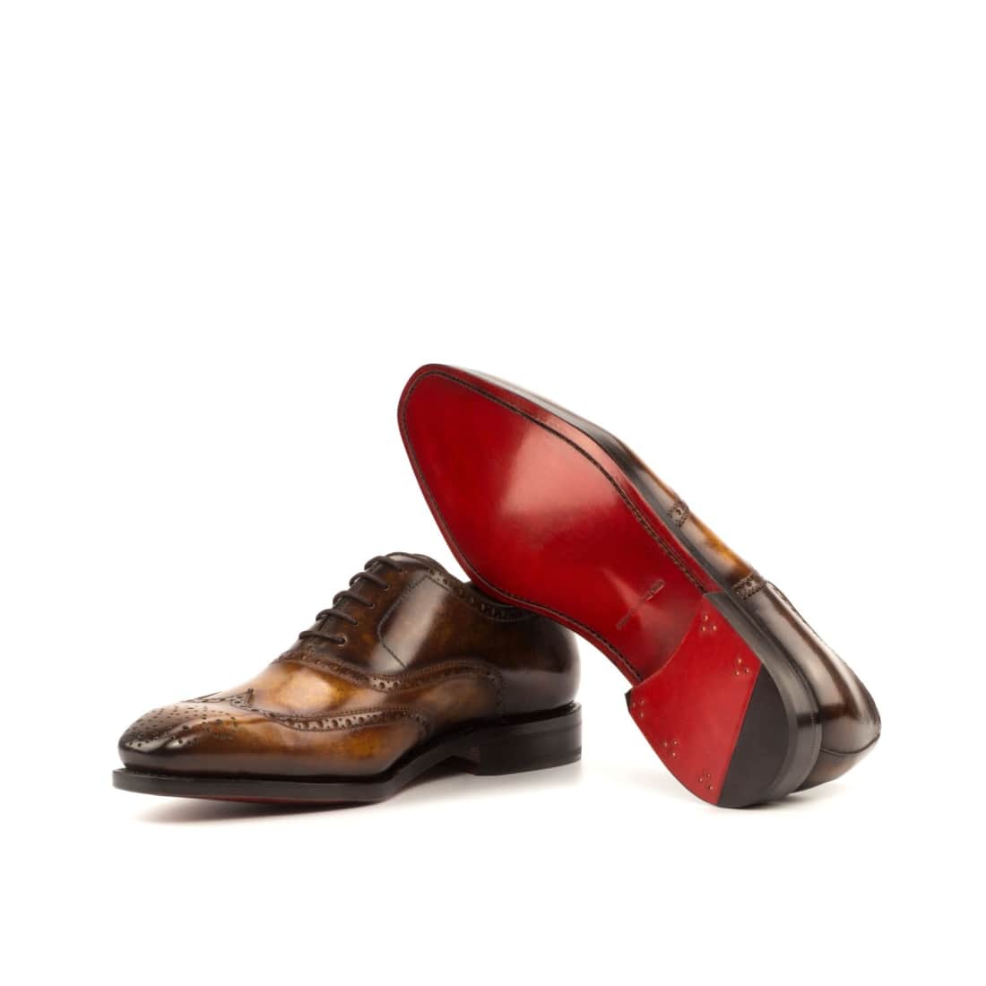 Richelieu fleuri en cuir patiné coganc et marron – vue 2