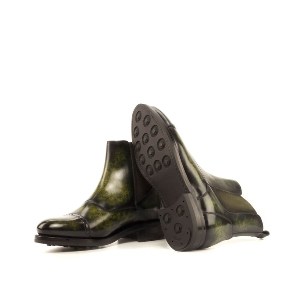 Cheslea Boots Cut en cuir patiné vert forêt - Semelles Dainite® – vue 2