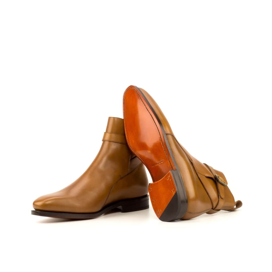 Bottines Jodhpur en cuir marron clair – vue 2