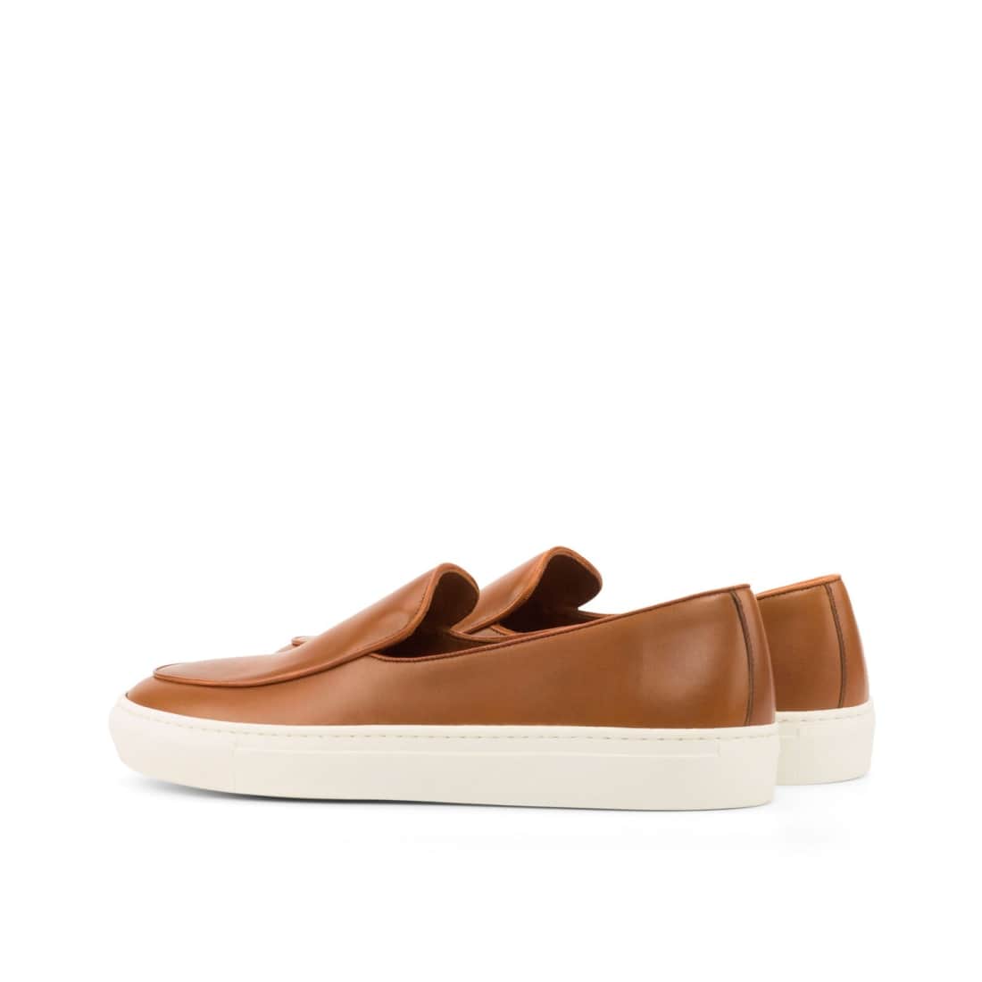 Sneaker Mocassin Belge en cuir marron clair – vue 3