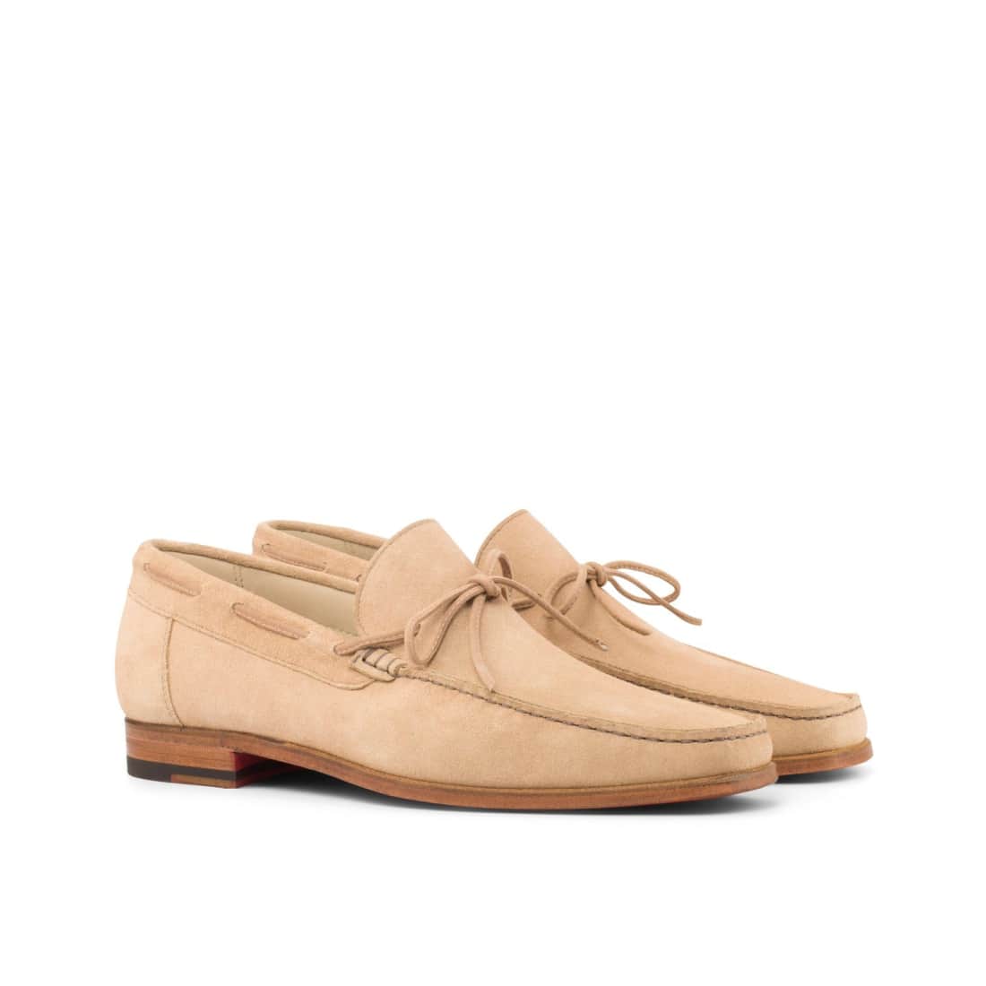 Mocassin bateau en daim beige - Chaussures