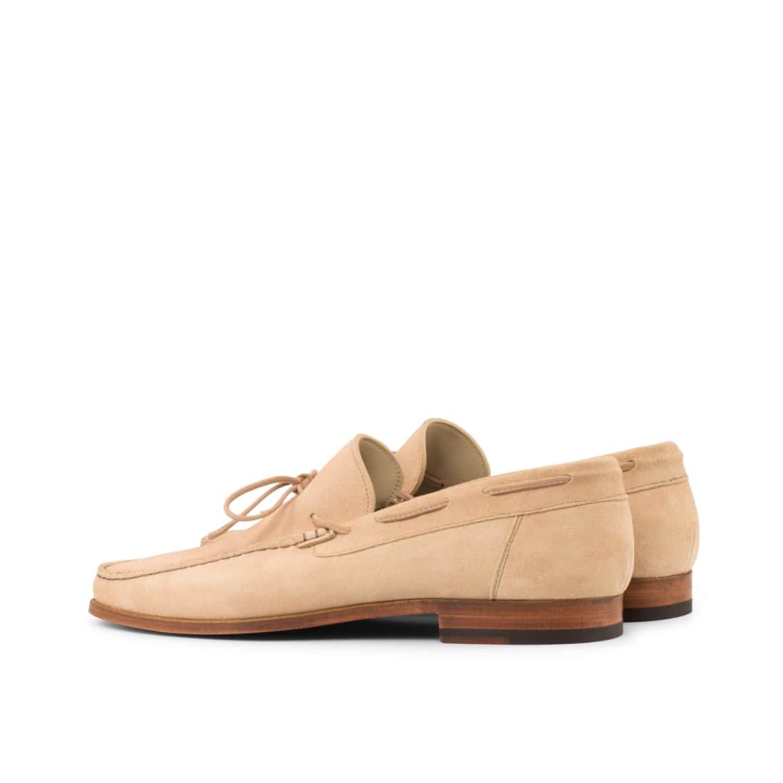 Mocassin bateau en daim beige - Chaussures