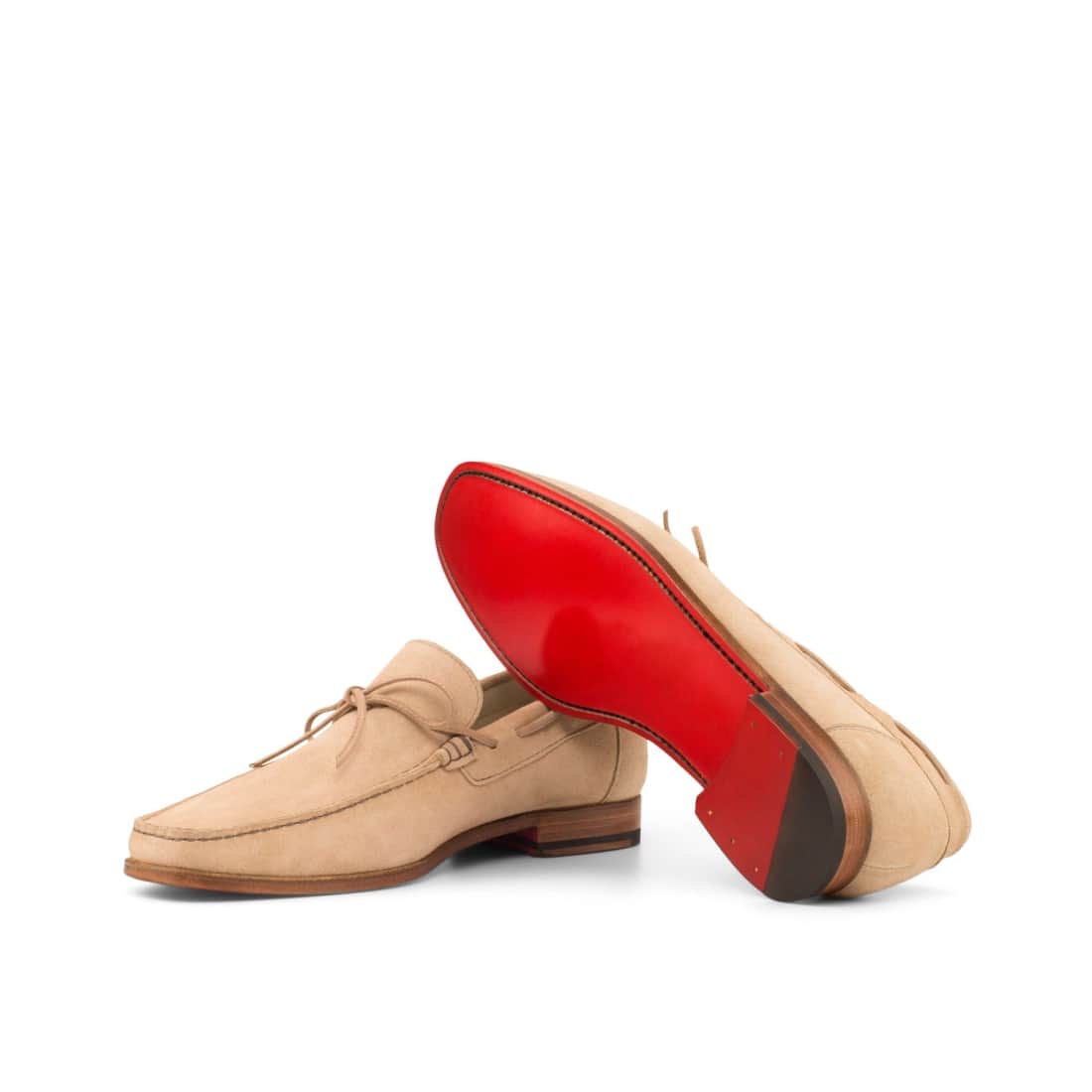 Mocassin bateau en daim beige – vue 2