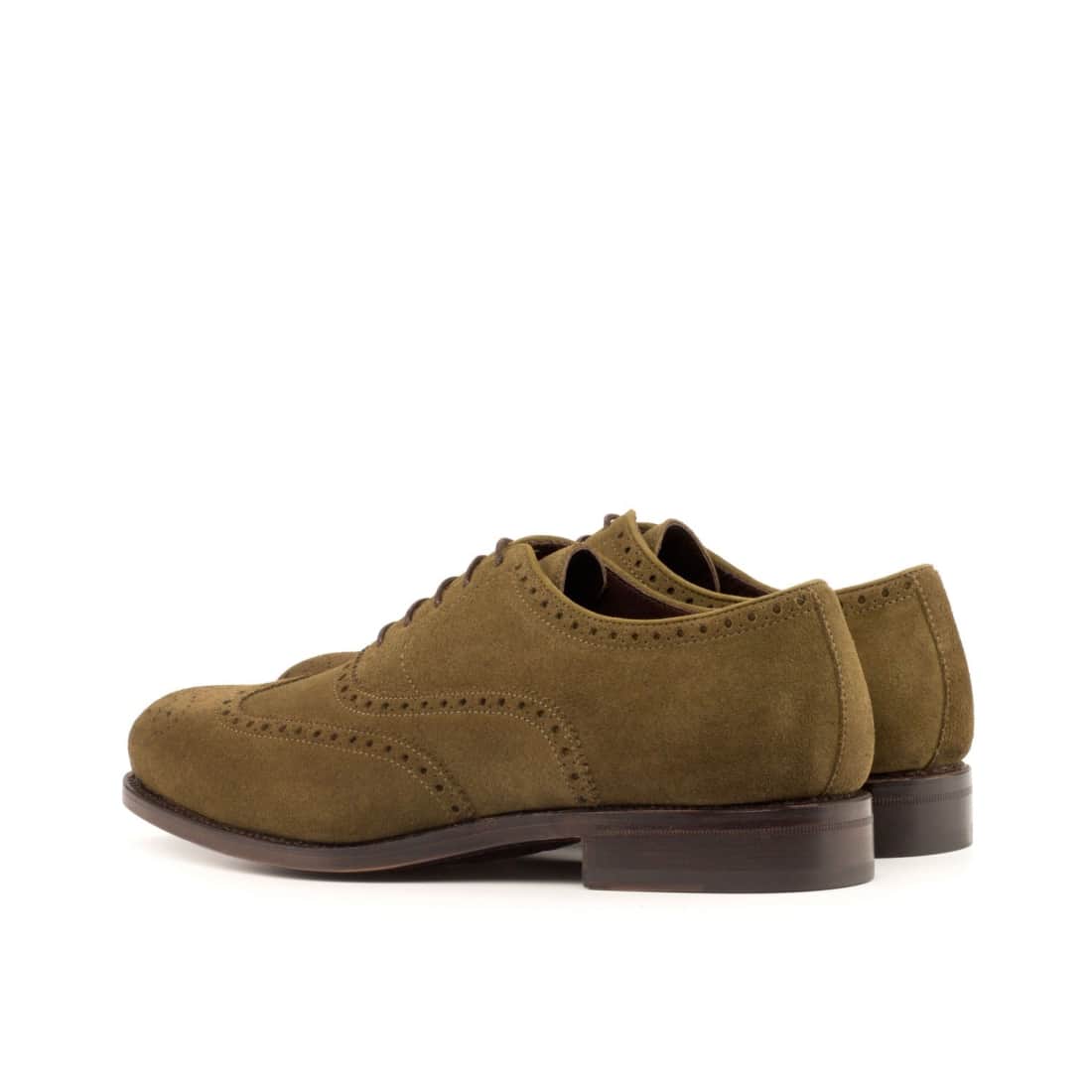 Richelieu fleuri en daim kaki - Chaussures