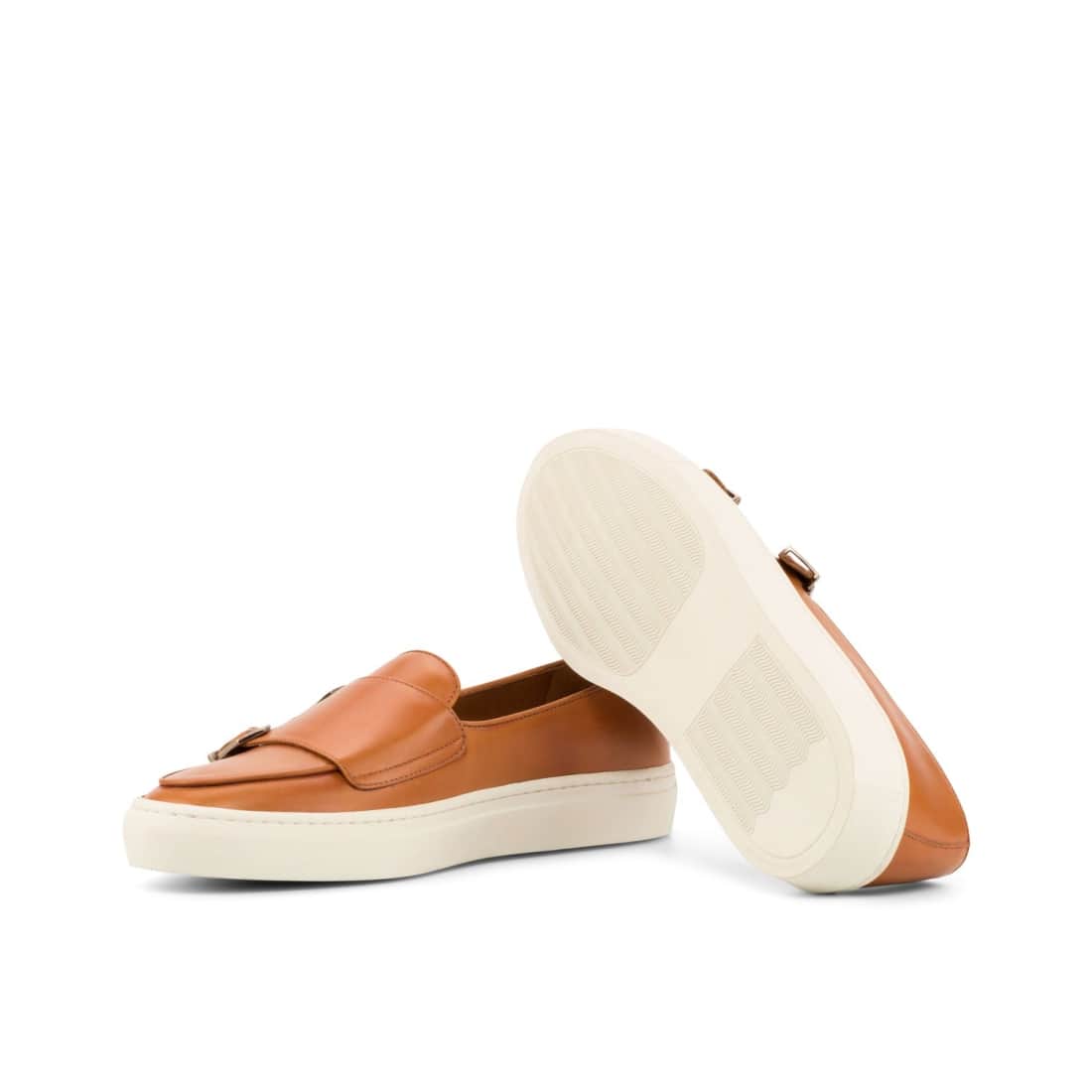 Sneaker Mocassin Double Boucle en cuir marron clair – vue 2