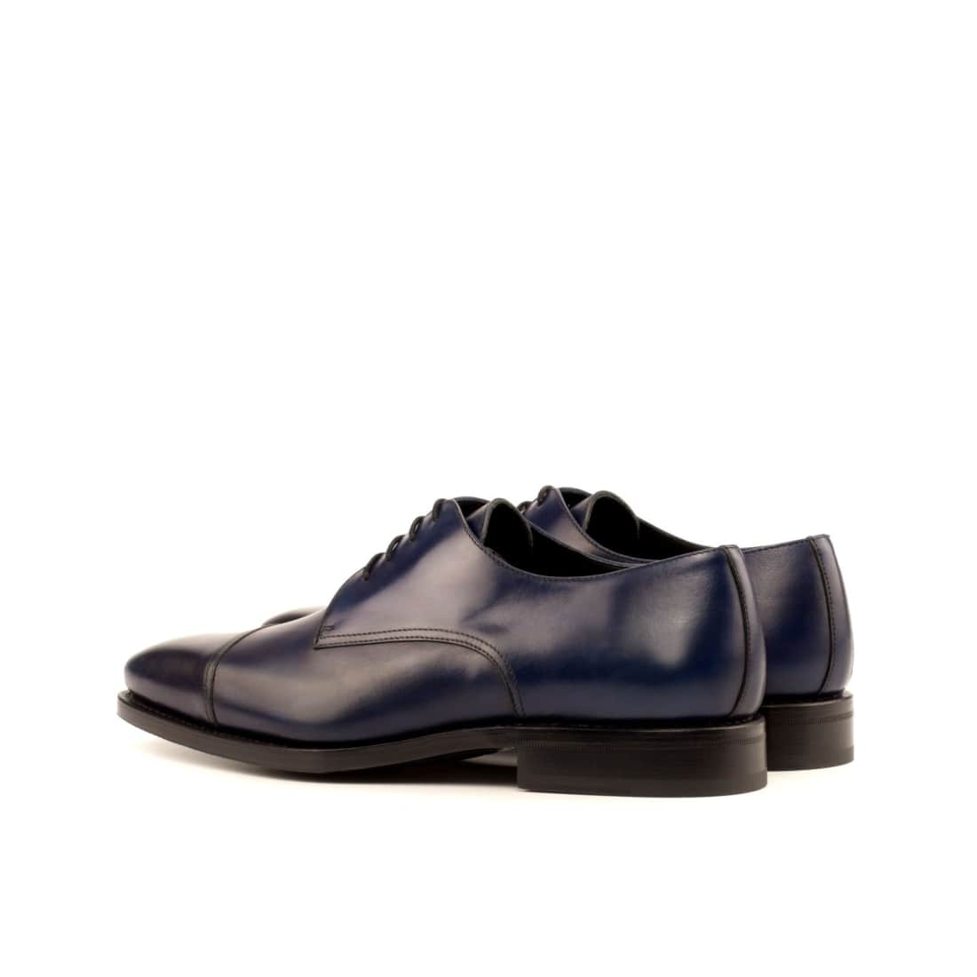 Derbie Bout Droit en cuir bleu marine - Chaussures