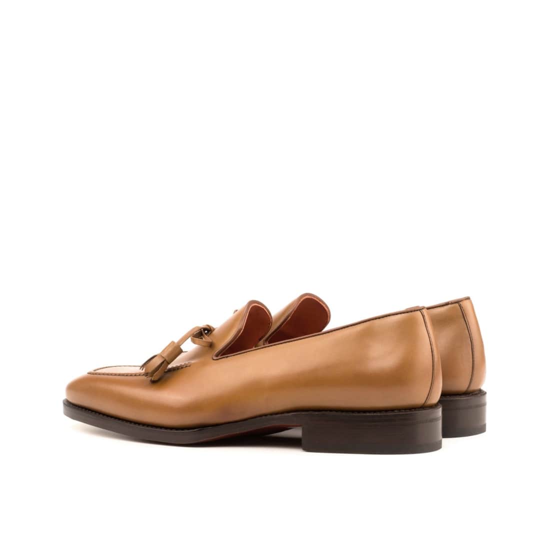 Mocassin à lacets nœud en cuir marron clair – vue 3