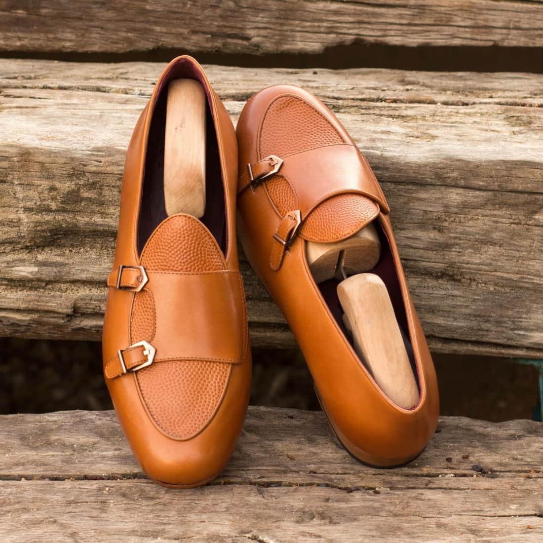 Mocassin Double Boucle en cuir marron clair – vue 4