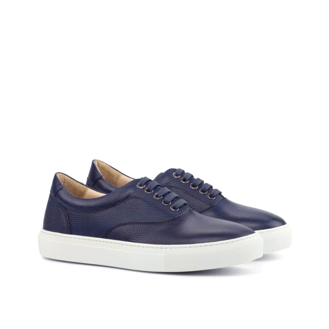 Sneakers Spinner en cuir grainé bleu marine - Semelles