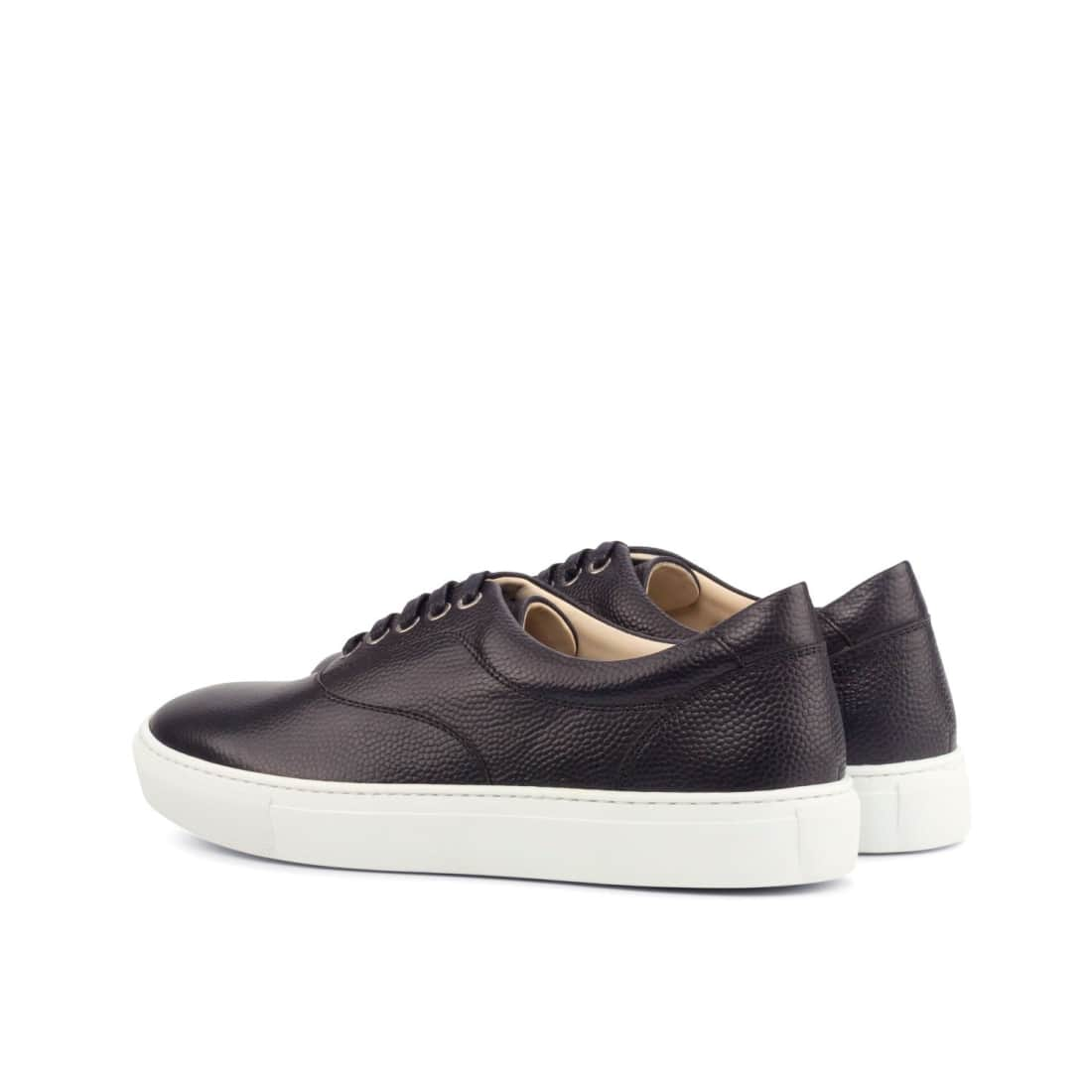 Sneakers Spinner en cuir grainé noir - Semelles Blanches