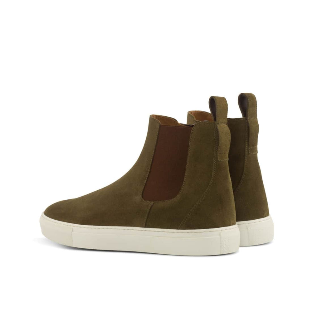 Cheslea Boots Sneakers en daim kaki – vue 3