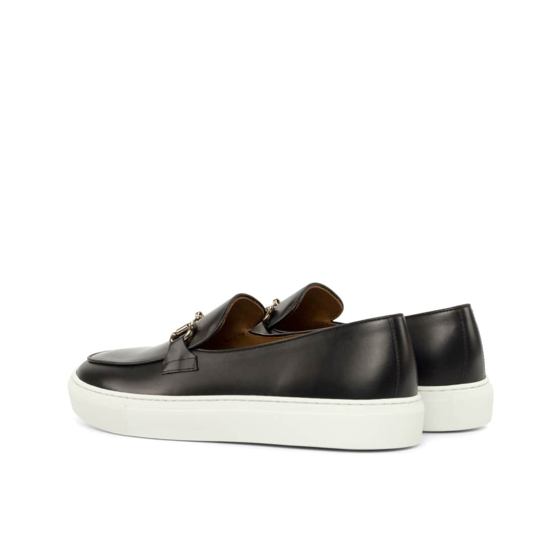 Sneaker Mocassin à Mors en cuir noir - Chaussures