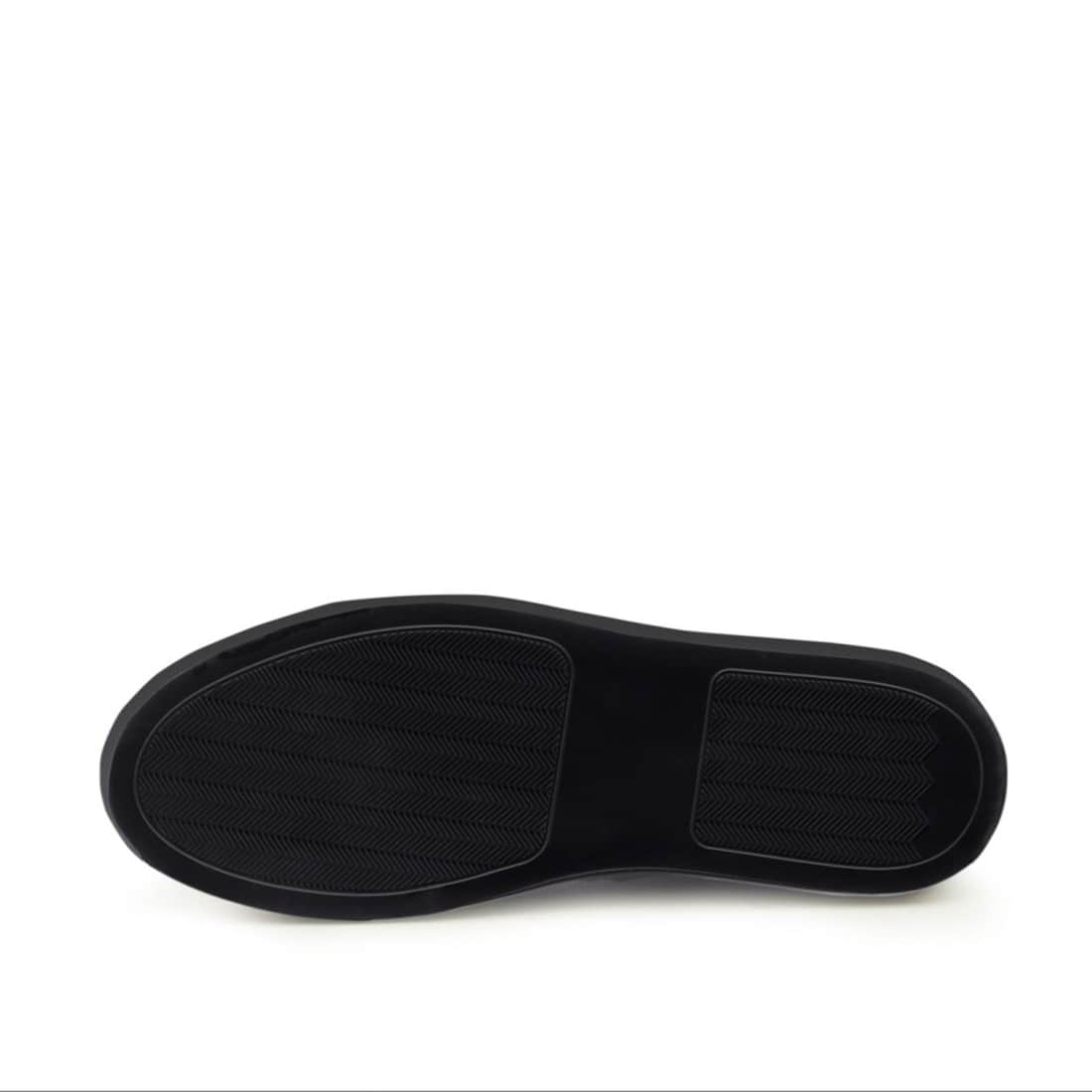 Sneakers Jersey en cuir patiné cognac - Semelles Noires – vue 4