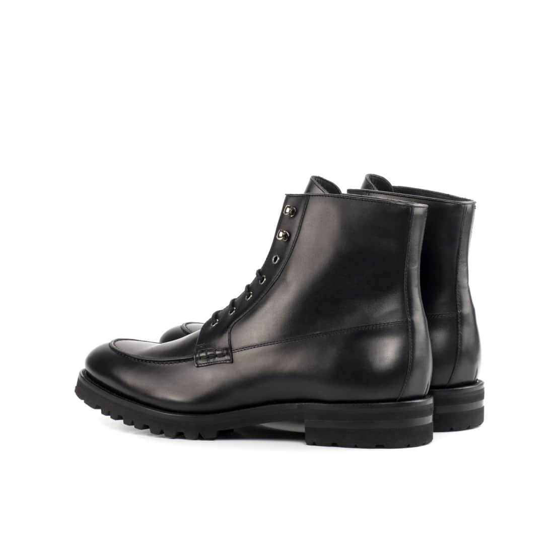 Bottines Derby Demi-Chasse en cuir noir - Semelles Commando – vue 3