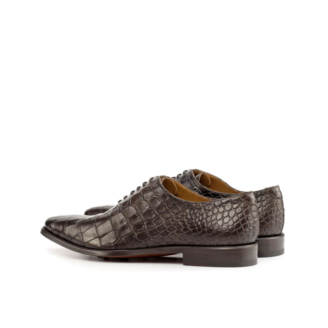 One Cut en cuir croco marron foncé – vue 3