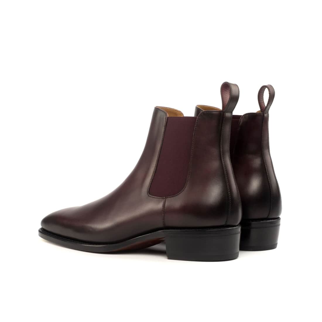 Cheslea Boots en cuir patiné bordeaux – vue 3