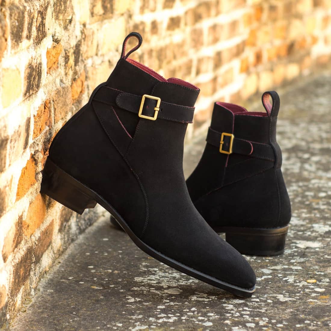Bottines Jodhpur en daim noir – vue 4