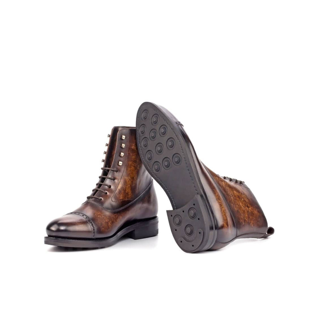 Bottines Blamoral en cuir patiné marron - Semelles Dainite® – vue 2