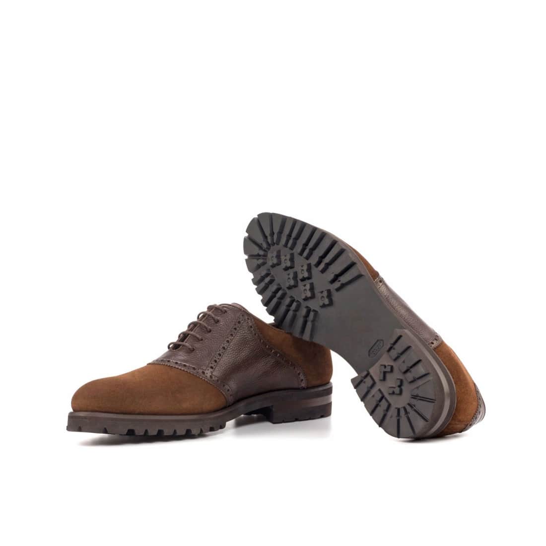 Richelieu Saddle en cuir daim et cuir marron - Chaussures