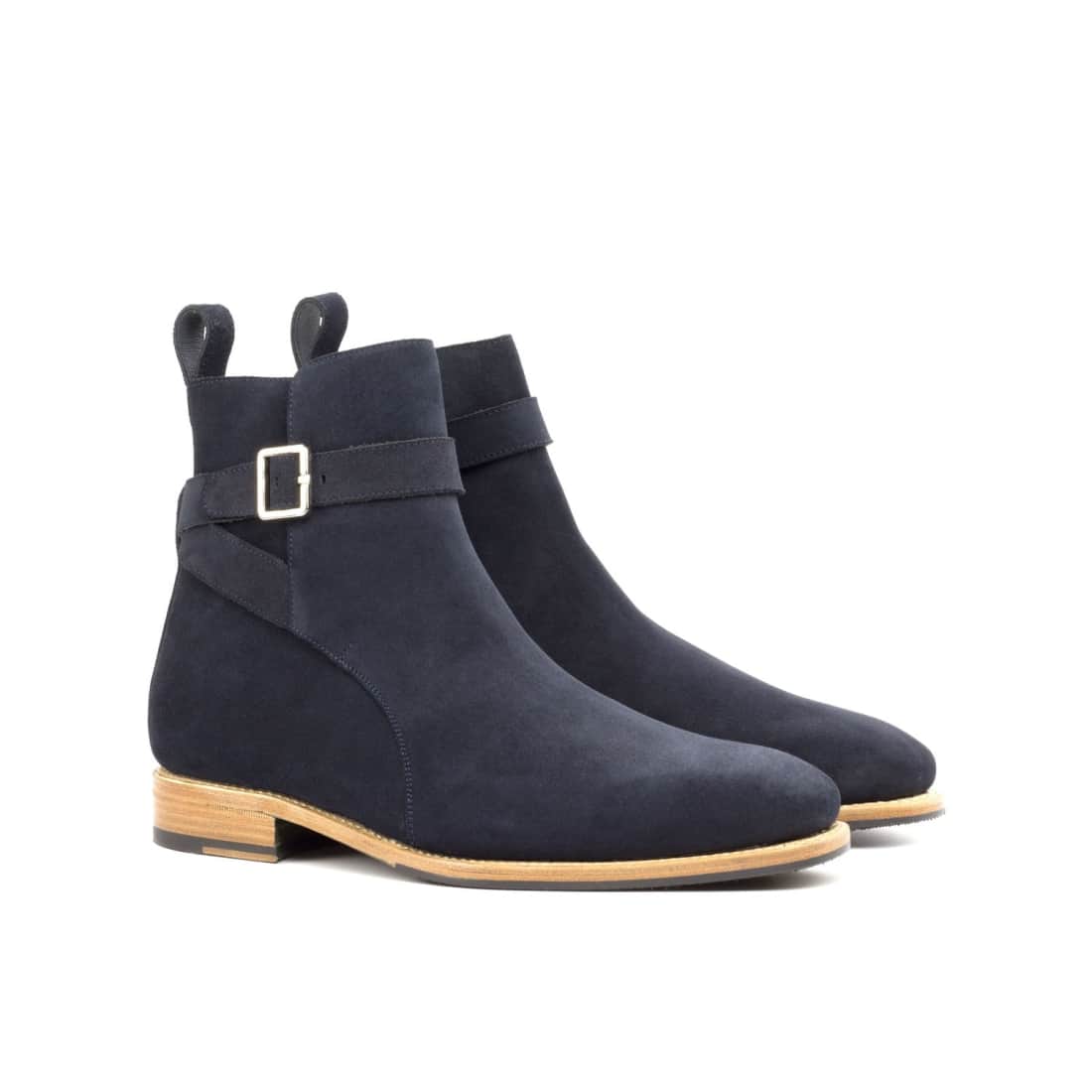 Bottines Jodhpur en daim bleu marine