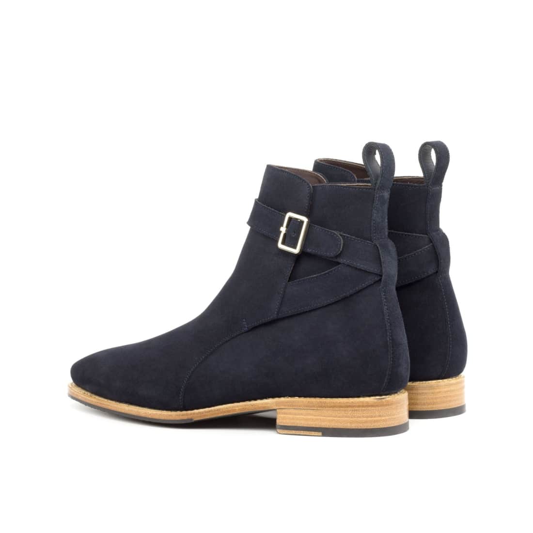 Bottines Jodhpur en daim bleu marine – vue 3