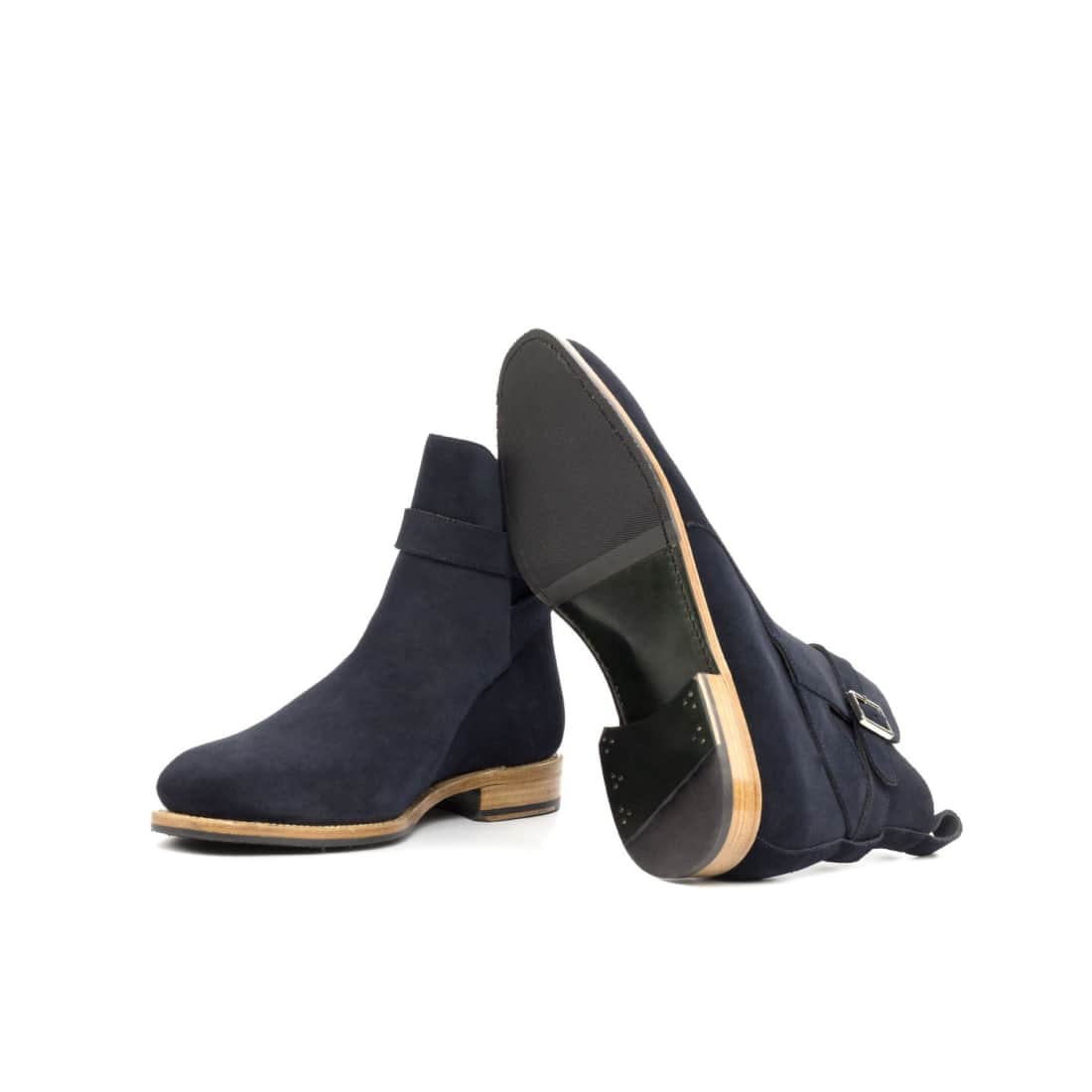Bottines Jodhpur en daim bleu marine – vue 2