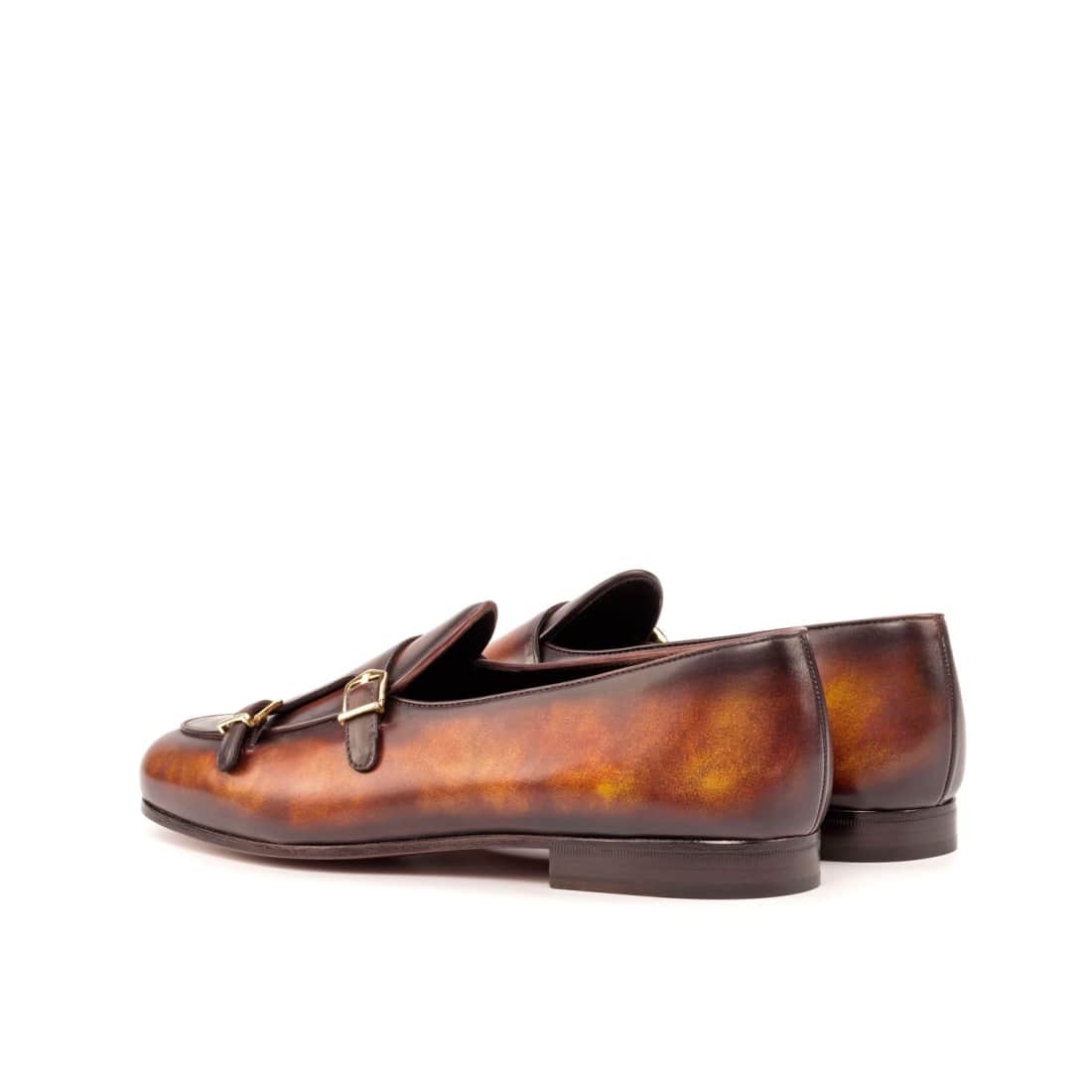 Mocassin Double Boucle en cuir patiné marron – vue 3