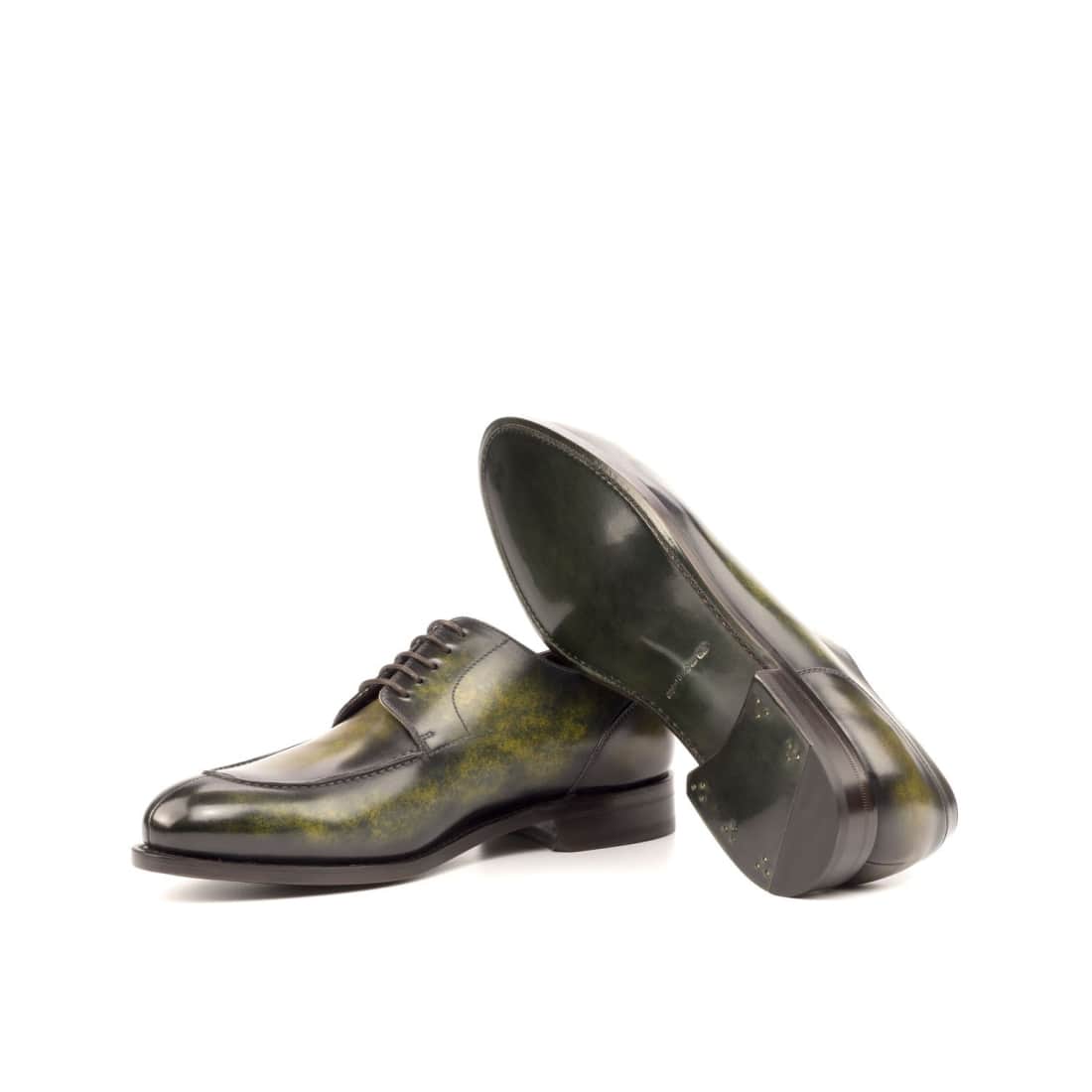 Derbie Chasse en cuir patiné vert - Chaussures