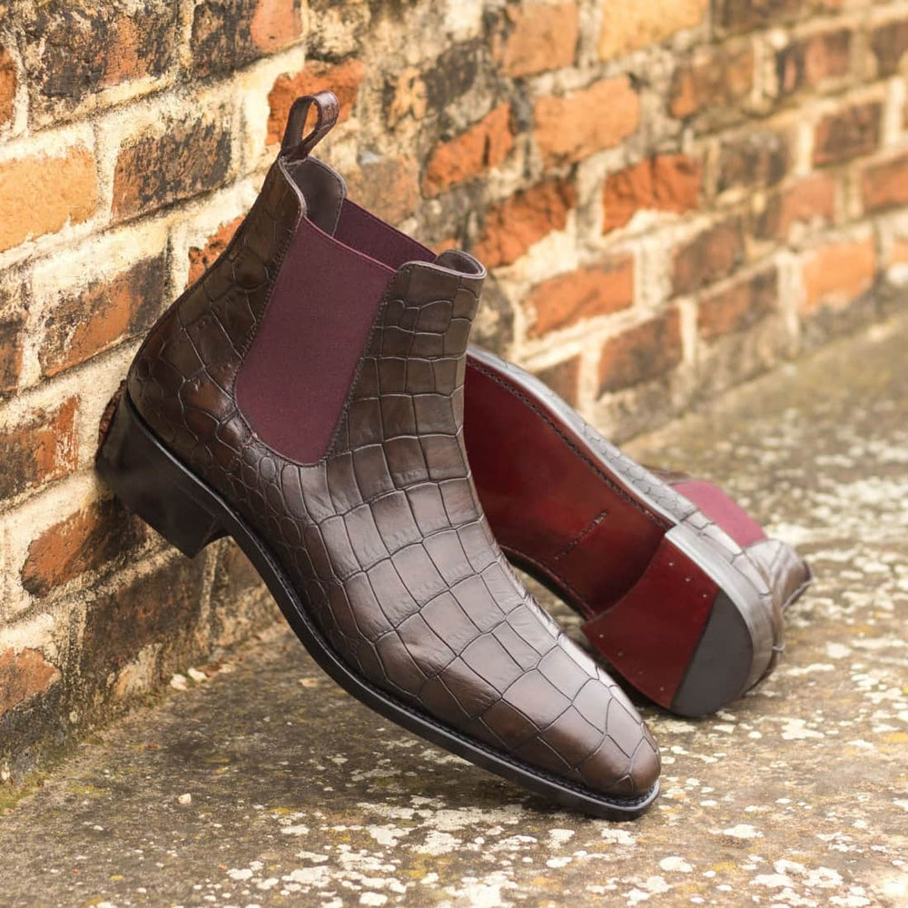 Cheslea Boots en croco marron foncé – vue 4