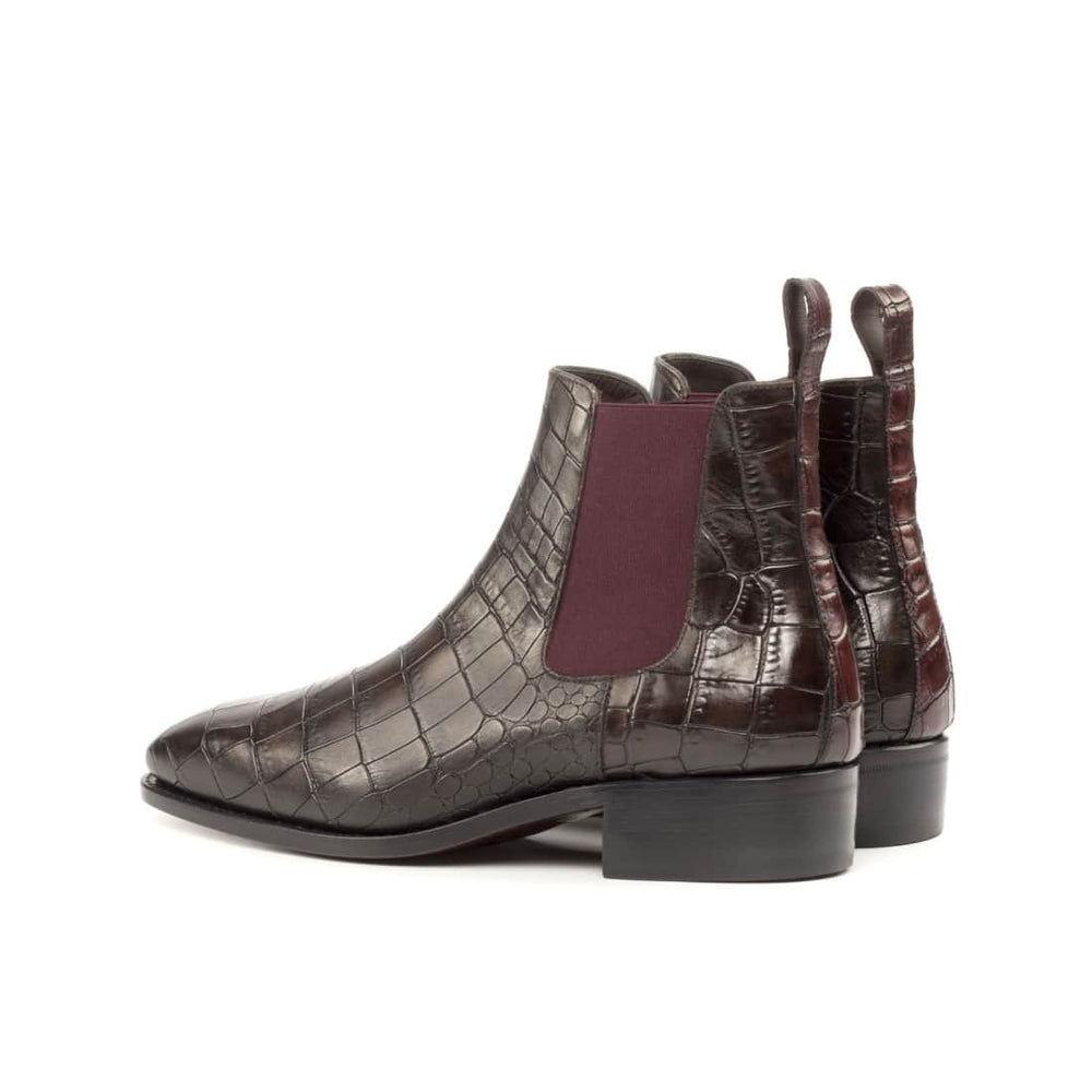 Cheslea Boots en croco marron foncé – vue 3