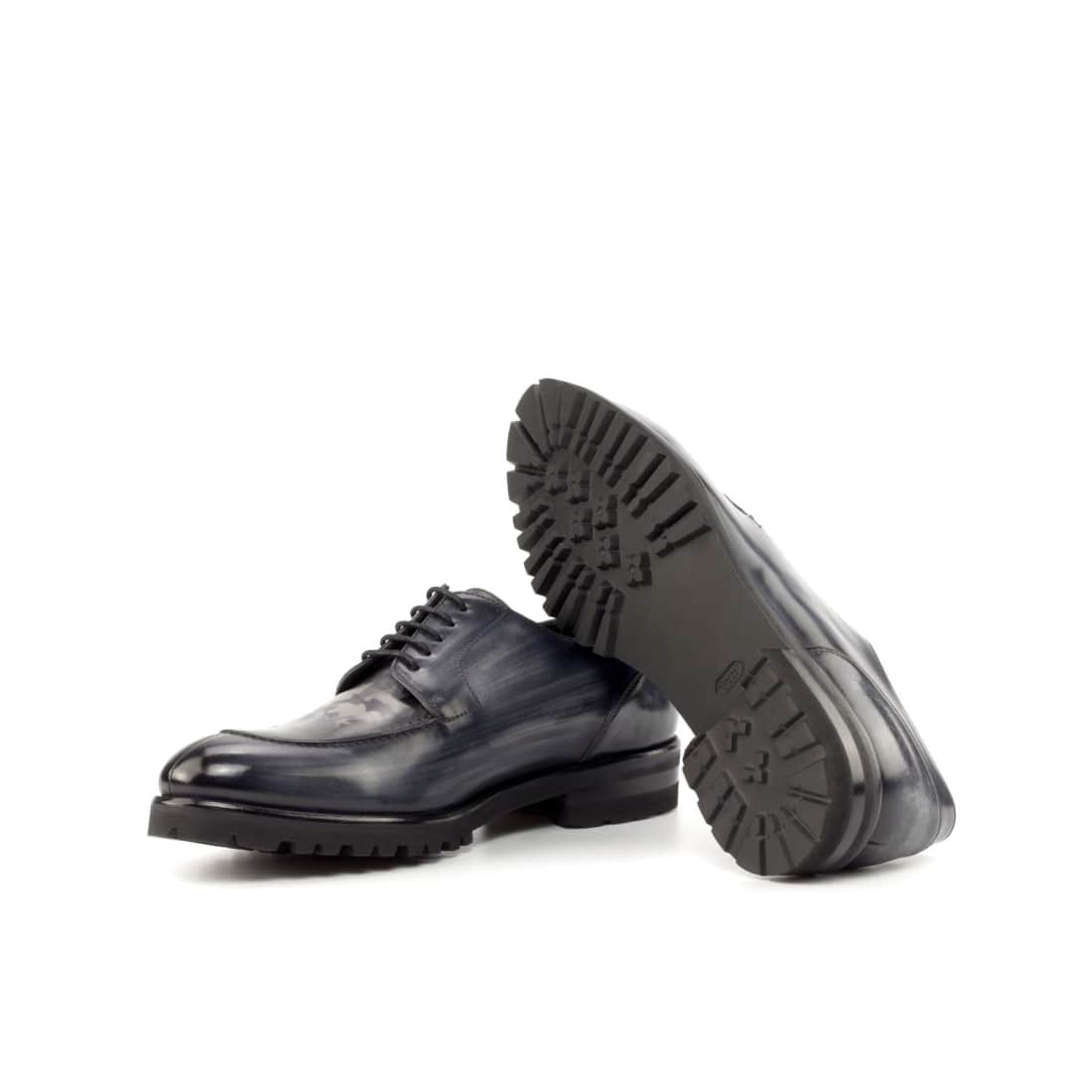 Derbie Chasse en cuir patiné gris - Semelles Commando – vue 2