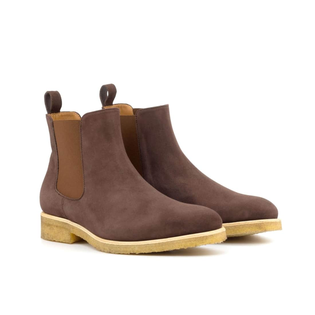 Cheslea Boots en daim marron - Semelles Crêpe - Chaussures