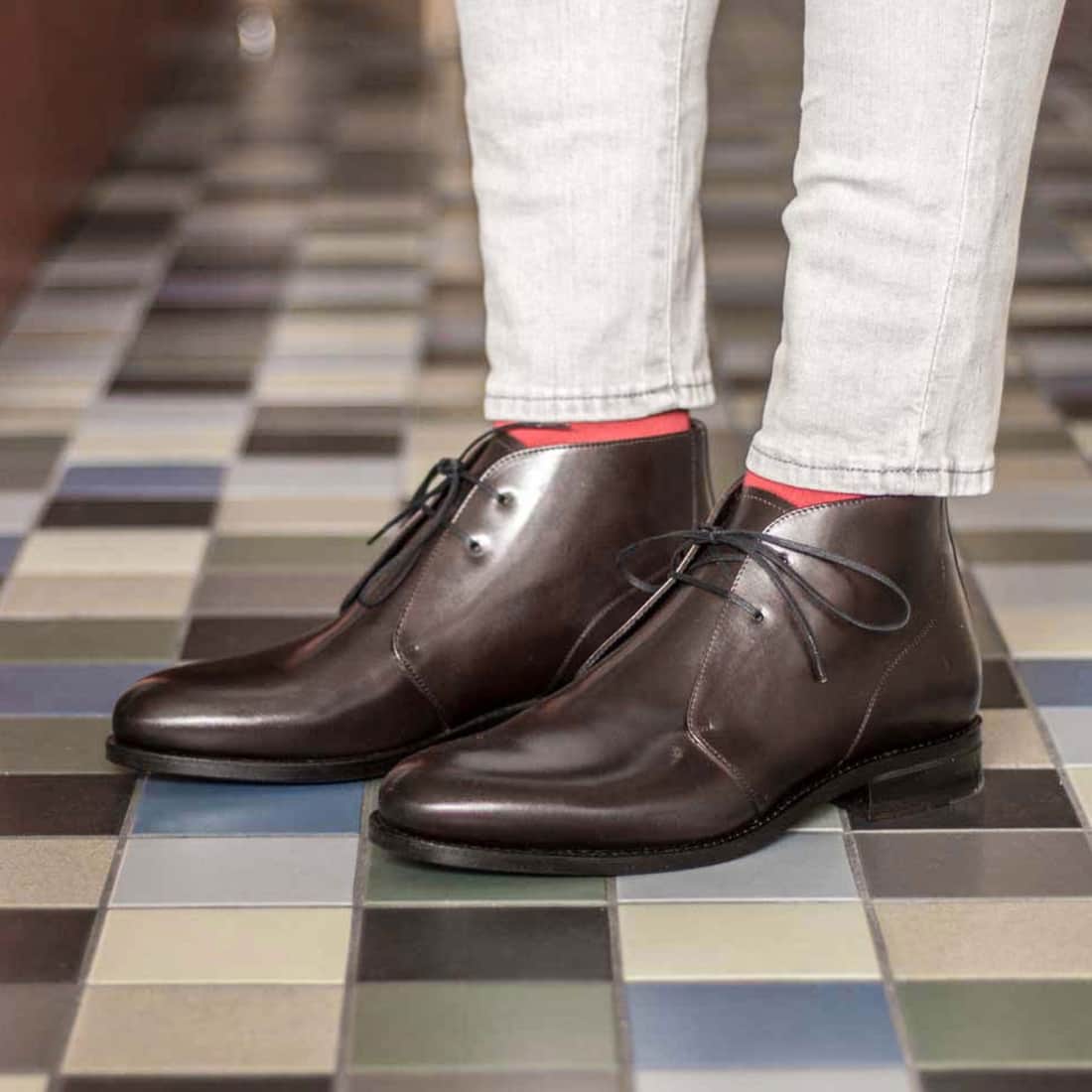 Chukka Boots en cuir marron foncé – vue 3