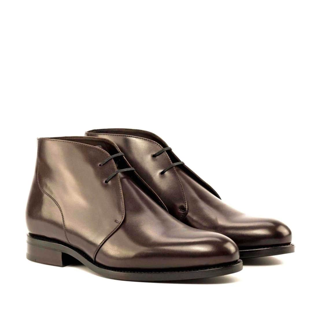 Chukka Boots en cuir marron foncé