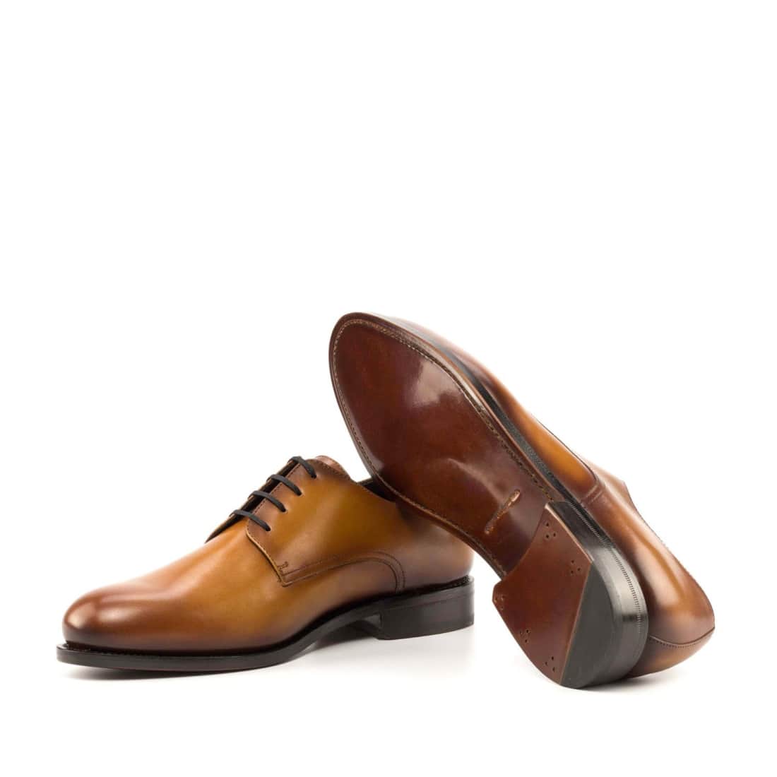 Derbie Blucher en cuir patiné marron clair – vue 2