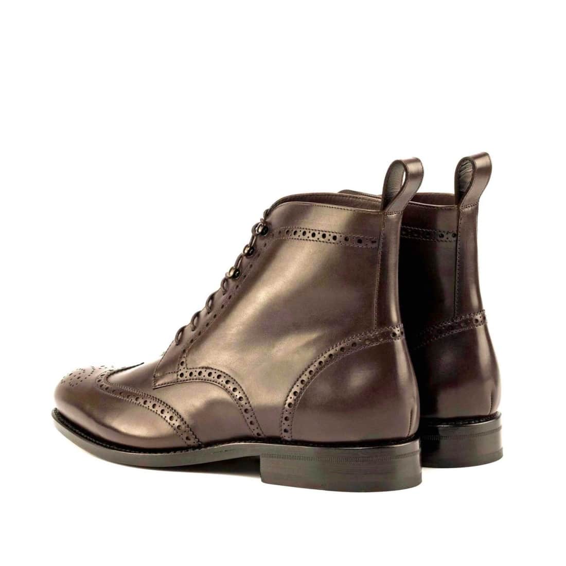 Bottines Derbies Brogue en cuir marron foncé – vue 3